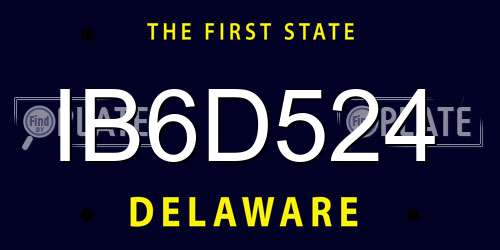 IB6D524 Delaware License Plate