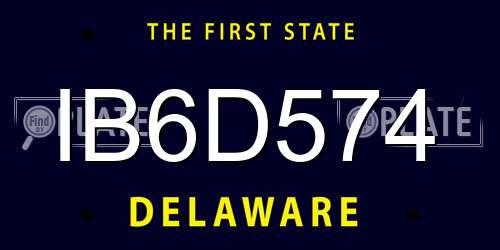 IB6D574 Delaware License Plate
