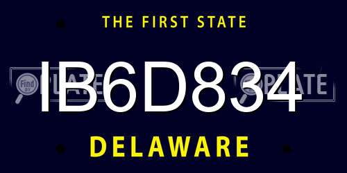 IB6D834 Delaware License Plate