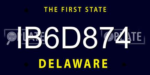 IB6D874 Delaware License Plate