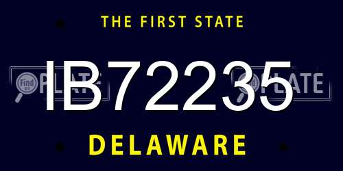 IB72235 Delaware License Plate