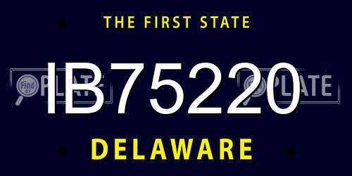 IB75220 Delaware License Plate