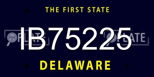 IB75225 Delaware License Plate