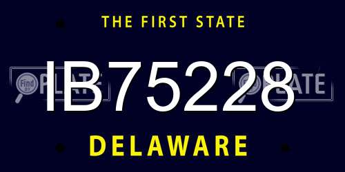 IB75228 Delaware License Plate