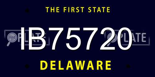 IB75720 Delaware License Plate