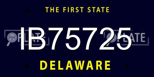 IB75725 Delaware License Plate