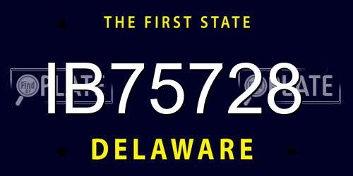 IB75728 Delaware License Plate