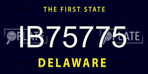 IB75775 Delaware License Plate