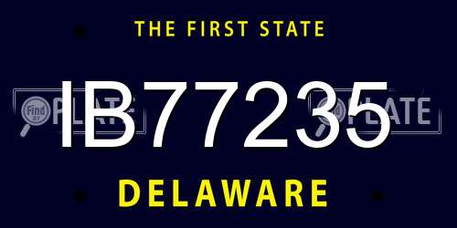 IB77235 Delaware License Plate