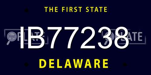 IB77238 Delaware License Plate