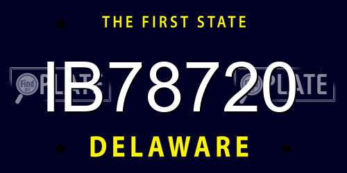 IB78720 Delaware License Plate
