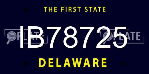 IB78725 Delaware License Plate