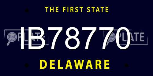 IB78770 Delaware License Plate