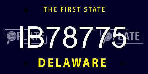 IB78775 Delaware License Plate