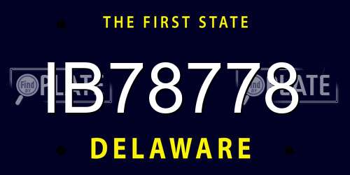 IB78778 Delaware License Plate