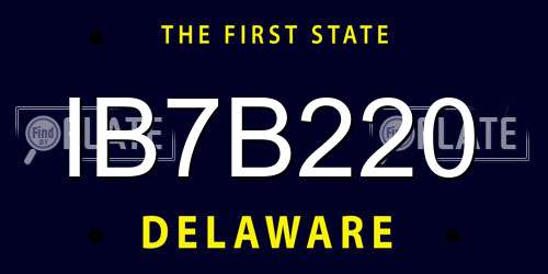 IB7B220 Delaware License Plate