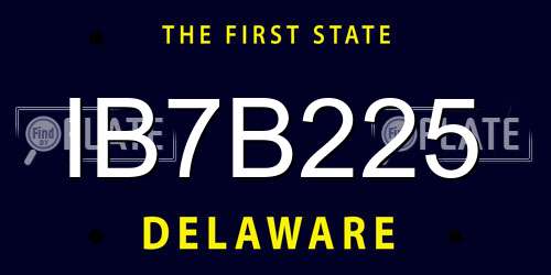IB7B225 Delaware License Plate