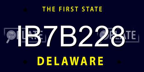 IB7B228 Delaware License Plate