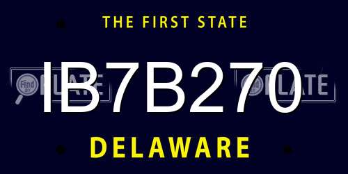 IB7B270 Delaware License Plate