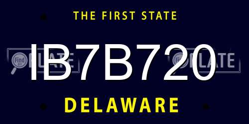 IB7B720 Delaware License Plate