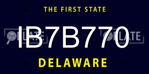 IB7B770 Delaware License Plate