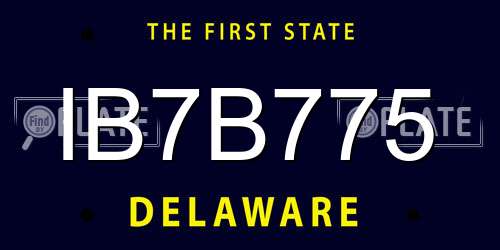 IB7B775 Delaware License Plate