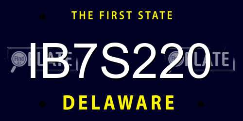 IB7S220 Delaware License Plate
