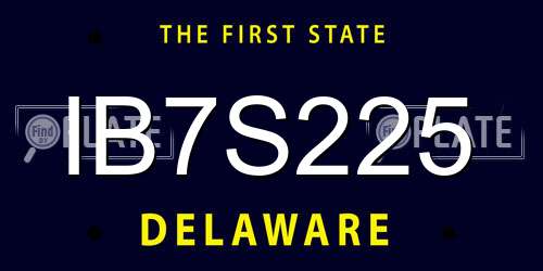 IB7S225 Delaware License Plate