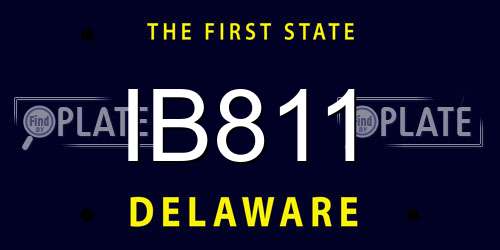 IB811 Delaware License Plate