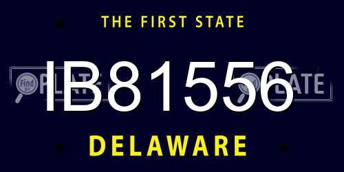 IB81556 Delaware License Plate