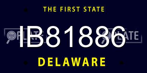 IB81886 Delaware License Plate
