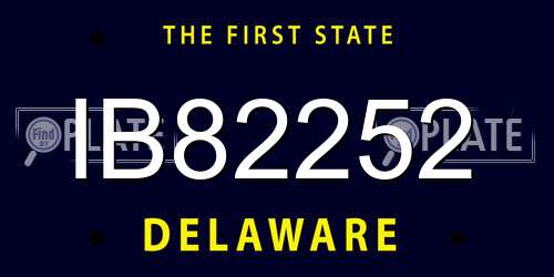 IB82252 Delaware License Plate