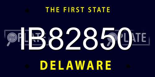 IB82850 Delaware License Plate