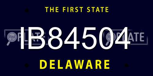 IB84504 Delaware License Plate