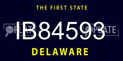 IB84593 Delaware License Plate