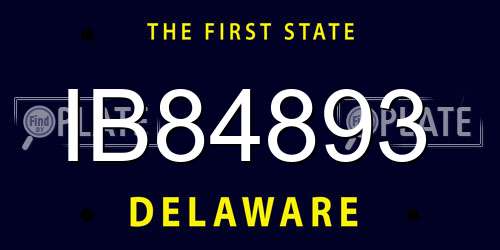 IB84893 Delaware License Plate