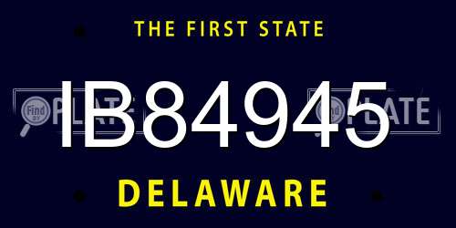 IB84945 Delaware License Plate