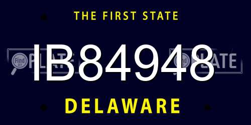 IB84948 Delaware License Plate