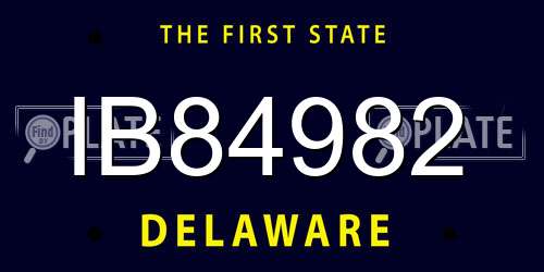 IB84982 Delaware License Plate