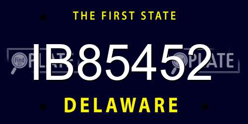 IB85452 Delaware License Plate