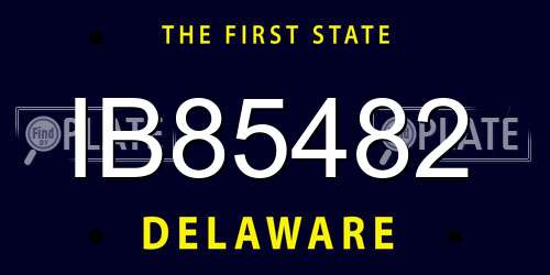 IB85482 Delaware License Plate