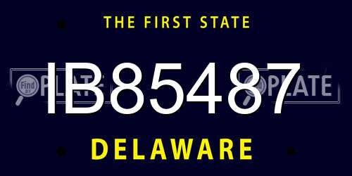 IB85487 Delaware License Plate