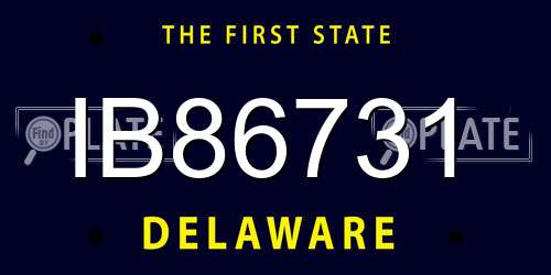 IB86731 Delaware License Plate