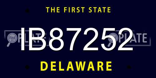 IB87252 Delaware License Plate