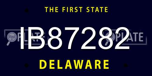 IB87282 Delaware License Plate