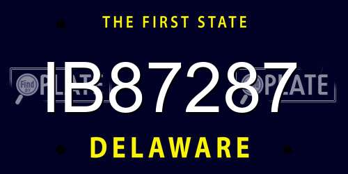 IB87287 Delaware License Plate