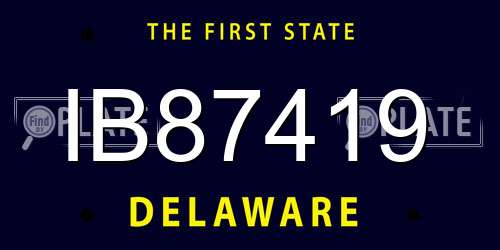IB87419 Delaware License Plate