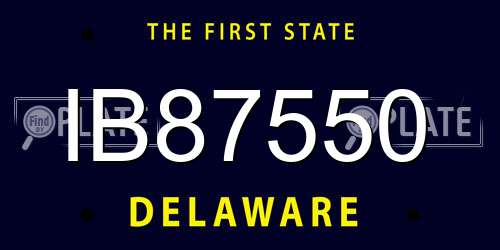 IB87550 Delaware License Plate