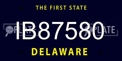 IB87580 Delaware License Plate
