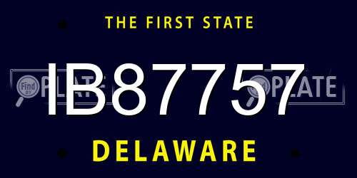 IB87757 Delaware License Plate